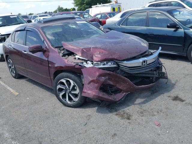 1HGCR2F81GA018914 - 2016 HONDA ACCORD EXL BURGUNDY photo 1