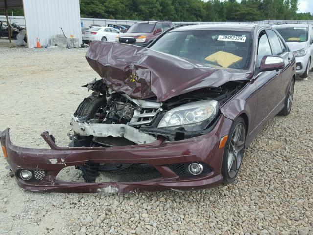 WDDGF54X49F206715 - 2009 MERCEDES-BENZ C 300 MAROON photo 2