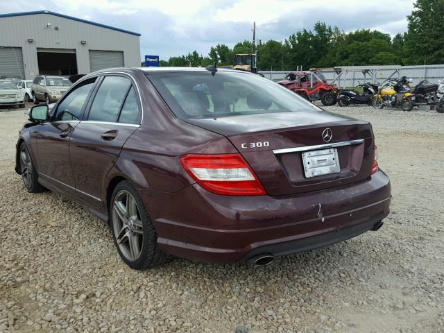 WDDGF54X49F206715 - 2009 MERCEDES-BENZ C 300 MAROON photo 3