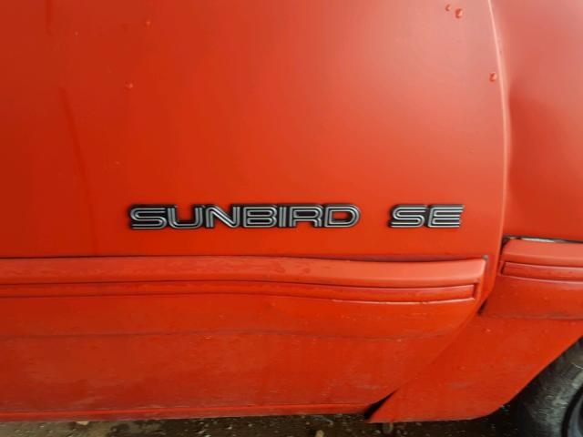 1G2JB14T4N7568943 - 1992 PONTIAC SUNBIRD SE RED photo 10