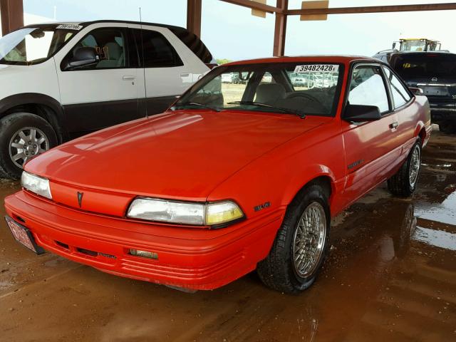 1G2JB14T4N7568943 - 1992 PONTIAC SUNBIRD SE RED photo 2