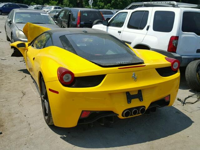 ZFF67NFA6B0180401 - 2011 FERRARI 458 ITALIA YELLOW photo 3