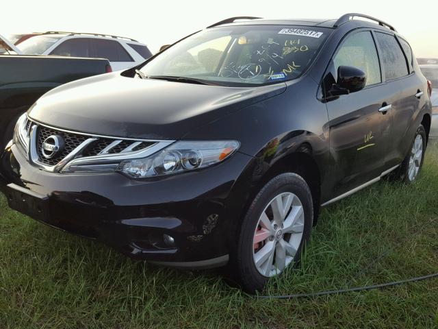 JN8AZ1MU0CW114230 - 2012 NISSAN MURANO S BLACK photo 2