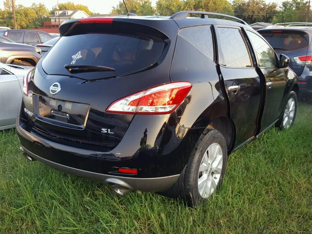 JN8AZ1MU0CW114230 - 2012 NISSAN MURANO S BLACK photo 4