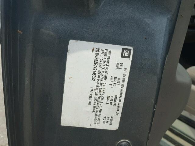 2G1WF52E749146852 - 2004 CHEVROLET IMPALA ნაცრისფერი ფოტო 10