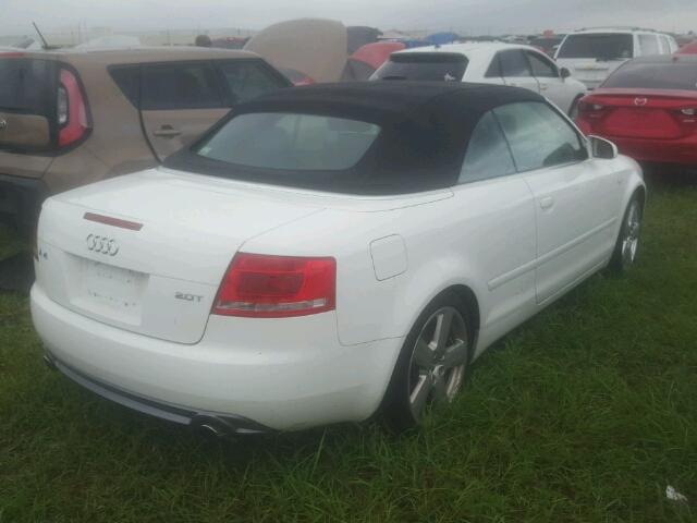 WAUAF48H89K008818 - 2009 AUDI A4 2.0T CA WHITE photo 4