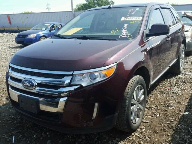 2FMDK4KC3BBA84838 - 2011 FORD EDGE LIMIT BURGUNDY photo 2