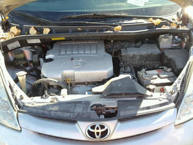 5TDZK23C48S198383 - 2008 TOYOTA SIENNA CE SILVER photo 7