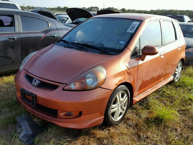 JHMGD37668S027524 - 2008 HONDA FIT SPORT ORANGE photo 2