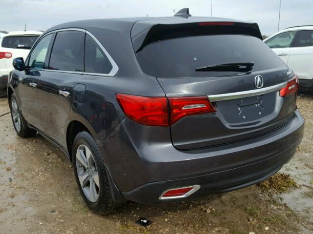 5FRYD3H25EB008505 - 2014 ACURA MDX CHARCOAL photo 3