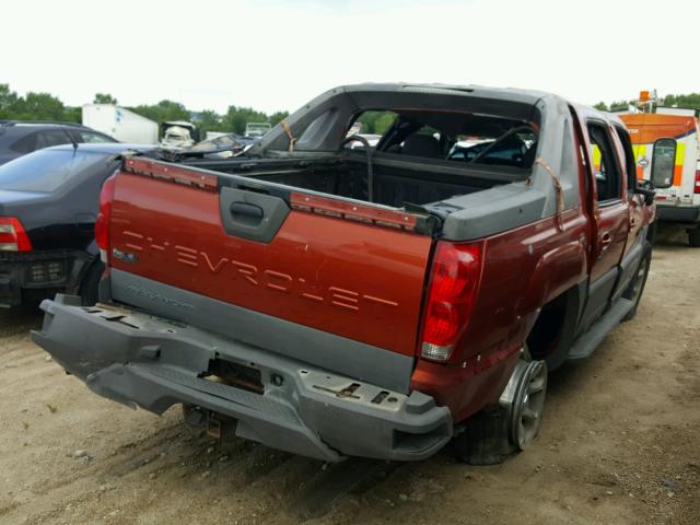 3GNEK13T02G206128 - 2002 CHEVROLET AVALANCHE ORANGE photo 4