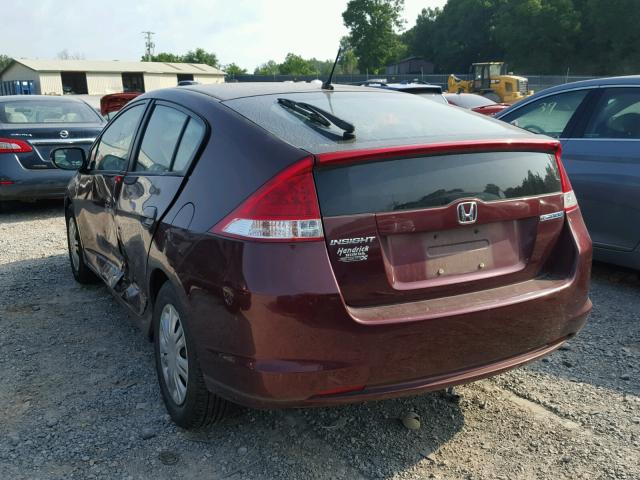 JHMZE2H39BS006324 - 2011 HONDA INSIGHT MAROON photo 3