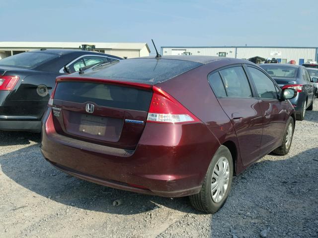 JHMZE2H39BS006324 - 2011 HONDA INSIGHT MAROON photo 4