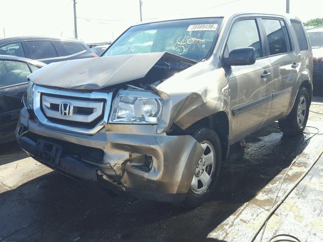 5FNYF48259B039129 - 2009 HONDA PILOT LX TAN photo 2