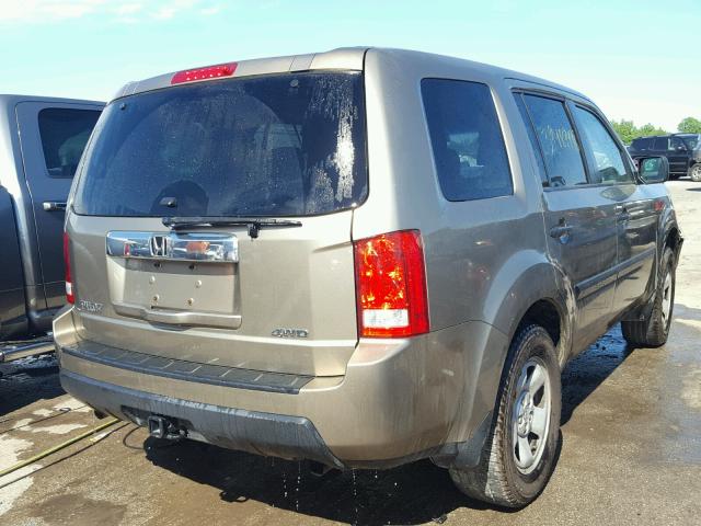 5FNYF48259B039129 - 2009 HONDA PILOT LX TAN photo 4