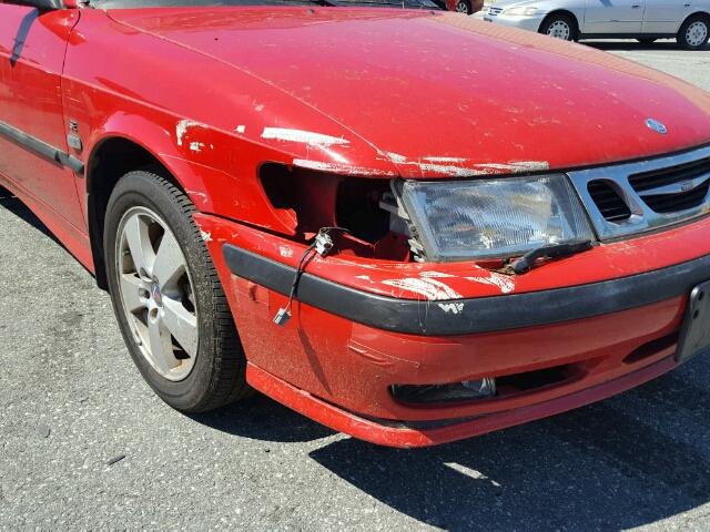 YS3DF78K837002517 - 2003 SAAB 9-3 SE RED photo 9