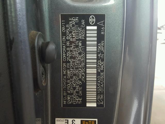 JTKJF5C78C3030111 - 2012 TOYOTA SCION TC 石墨色 照片 10