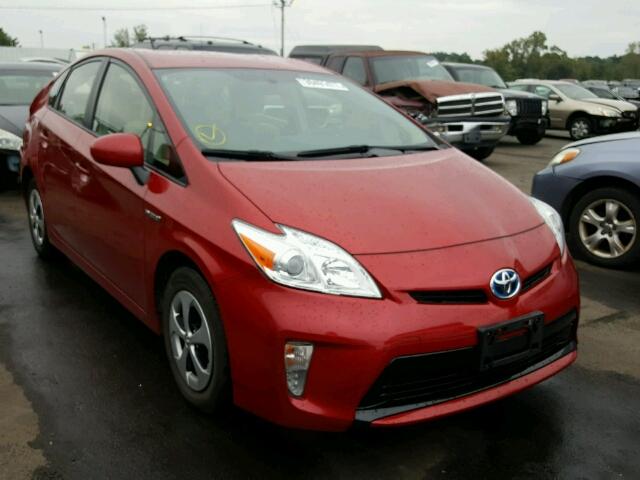 JTDKN3DUXD1732502 - 2013 TOYOTA PRIUS RED photo 1