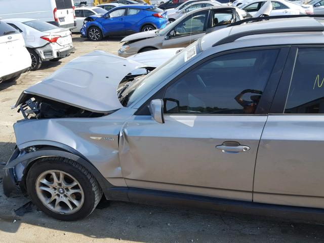 WBXPA73405WC47631 - 2005 BMW X3 2.5I GRAY photo 9
