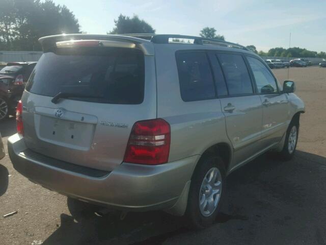 JTEGD21A430053015 - 2003 TOYOTA HIGHLANDER TAN photo 4