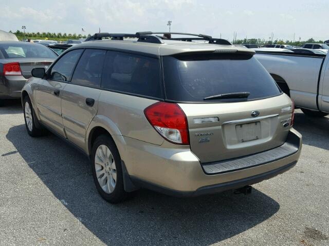 4S4BP61C787302593 - 2008 SUBARU OUTBACK GOLD photo 3