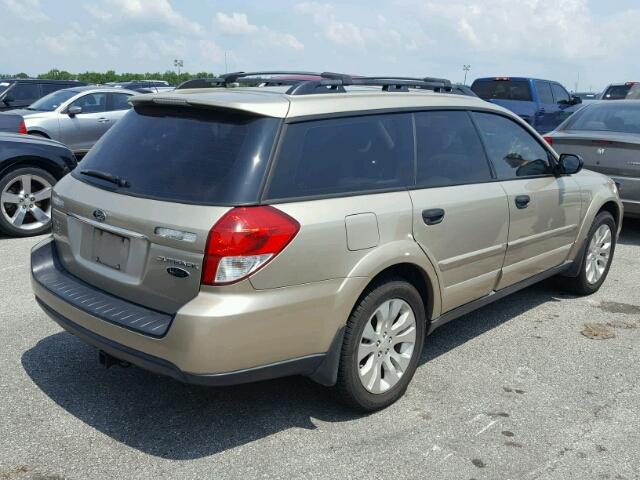 4S4BP61C787302593 - 2008 SUBARU OUTBACK GOLD photo 4