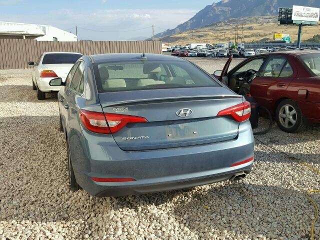 5NPE24AF6FH233466 - 2015 HYUNDAI SONATA SE BLUE photo 3