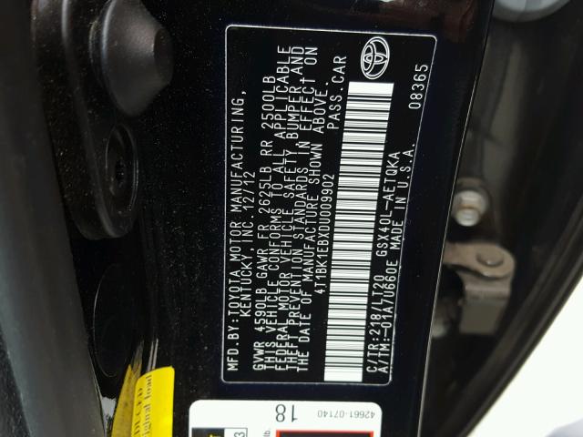 4T1BK1EBXDU009902 - 2013 TOYOTA AVALON BAS Qara foto 10