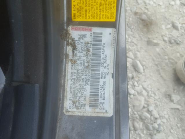 JTHBD192520034072 - 2002 LEXUS IS 300 GRAY photo 10