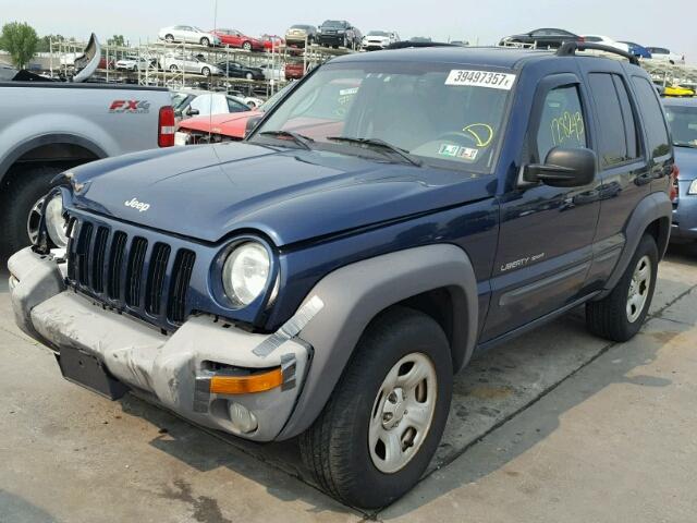 1J4GL48K63W671722 - 2003 JEEP LIBERTY SP BLUE photo 2