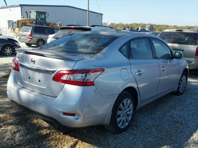 3N1AB7AP9FY216336 - 2015 NISSAN SENTRA S SILVER photo 4