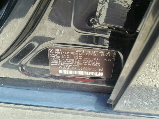 WBAPH5G56ANM35466 - 2010 BMW 328 I SULE BLACK photo 10
