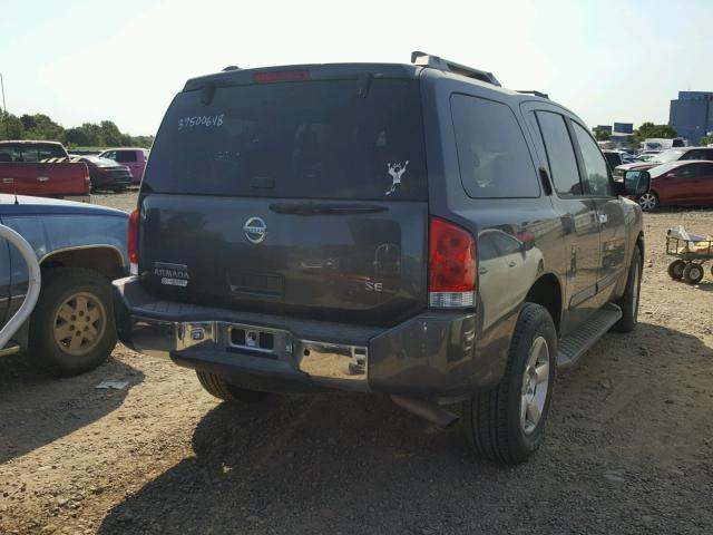 5N1AA08B14N721858 - 2004 NISSAN ARMADA SE GRAY photo 4