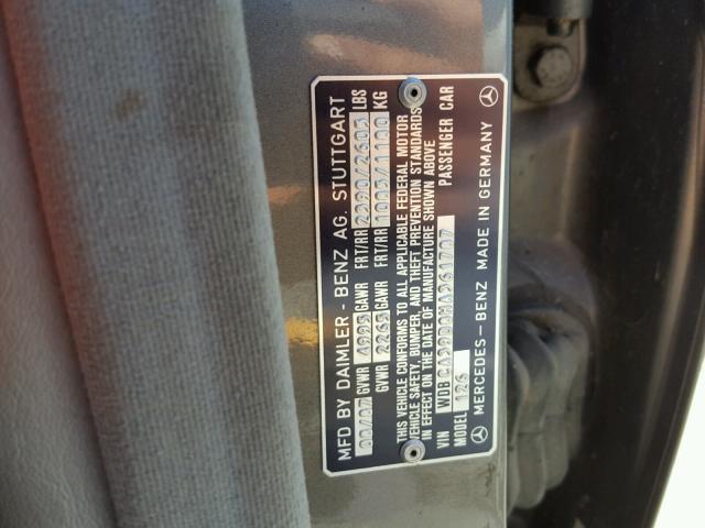 WDBCA39D8HA361787 - 1987 MERCEDES-BENZ 560 SEL GRAY photo 10