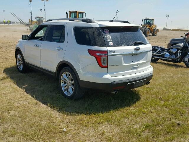 1FM5K7F88DGB12172 - 2013 FORD EXPLORER WHITE photo 3