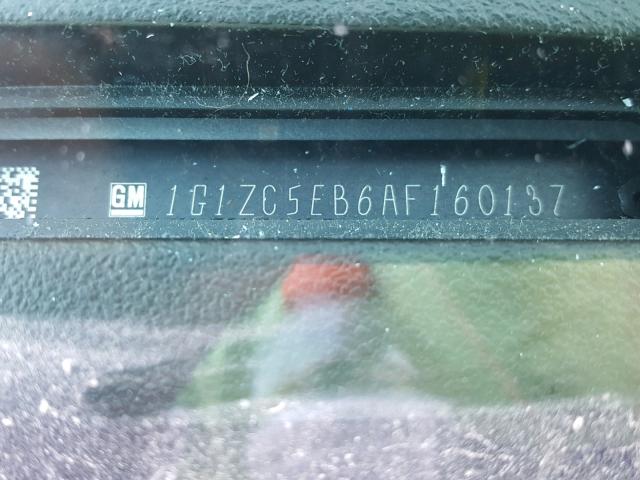 1G1ZC5EB6AF160137 - 2010 CHEVROLET MALIBU 1LT ვერცხლისფერი ფოტო 10