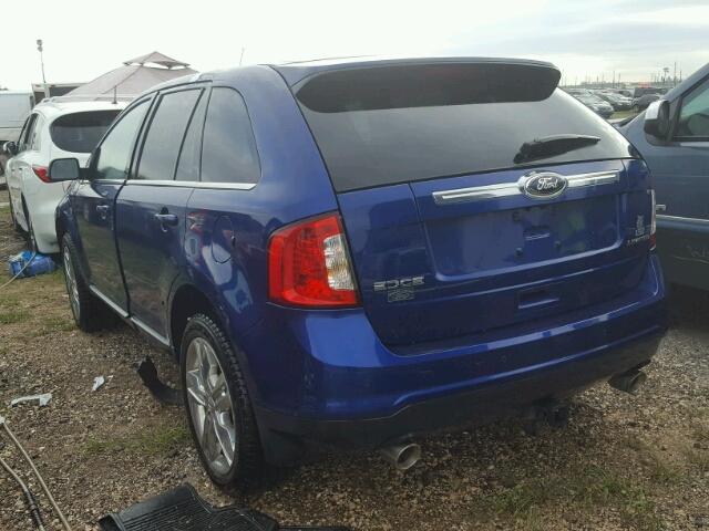 2FMDK3KC5EBA05264 - 2014 FORD EDGE LIMIT BLUE photo 3