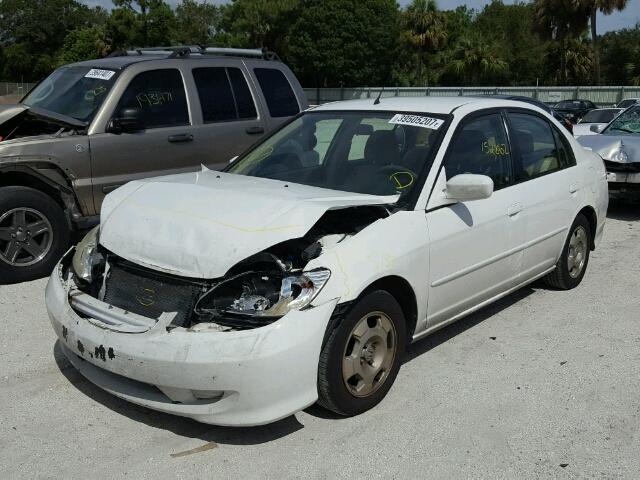 JHMES96635S009186 - 2005 HONDA CIVIC HYBR WHITE photo 2