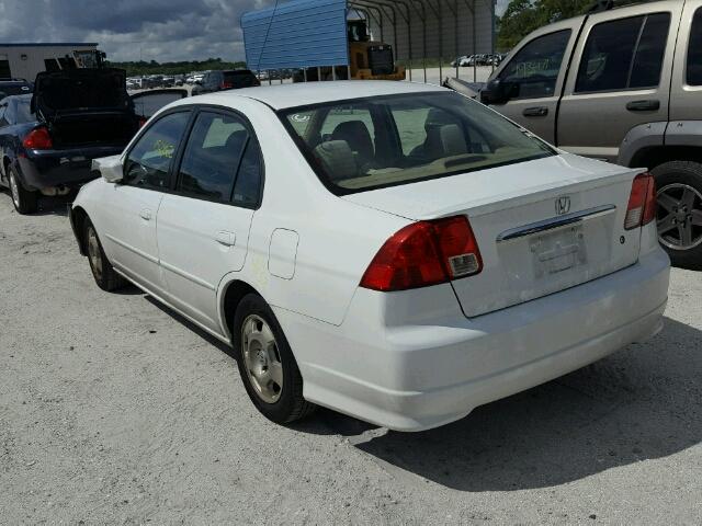 JHMES96635S009186 - 2005 HONDA CIVIC HYBR WHITE photo 3