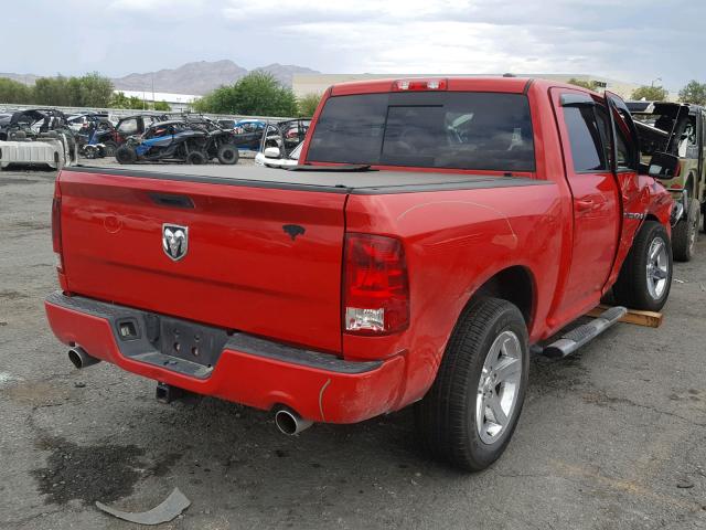 1D7RB1CT9BS530123 - 2011 DODGE RAM 1500 RED photo 4