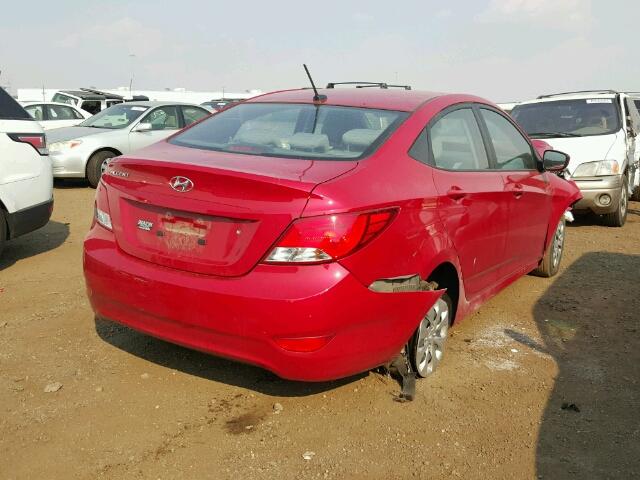 KMHCT4AE8FU935219 - 2015 HYUNDAI ACCENT GLS RED photo 4