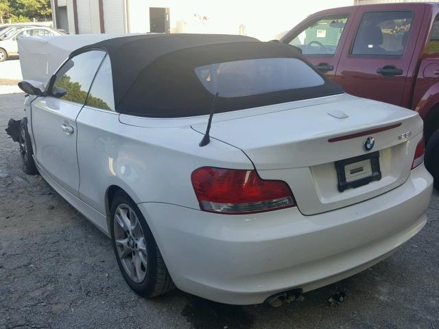 WBAUL73569VJ75620 - 2009 BMW 128 I WHITE photo 3