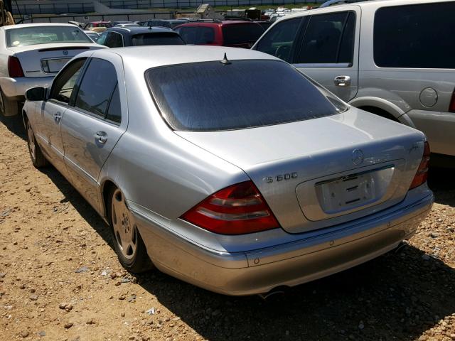WDBNG78J42A298202 - 2002 MERCEDES-BENZ S 600 SILVER photo 3