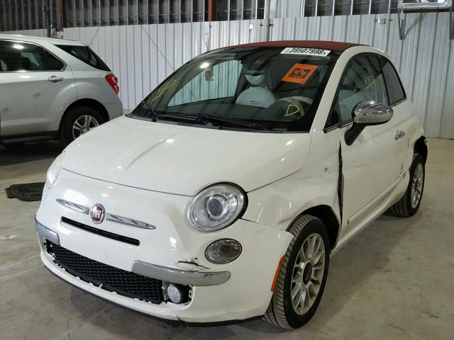 3C3CFFER3CT171617 - 2012 FIAT 500 LOUNGE WHITE photo 2