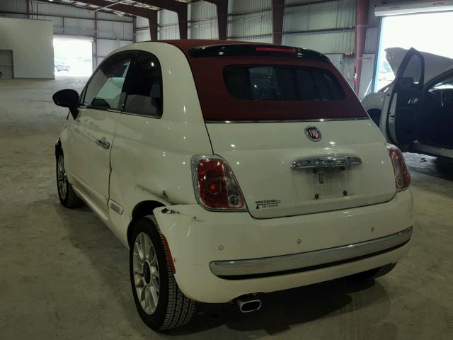 3C3CFFER3CT171617 - 2012 FIAT 500 LOUNGE WHITE photo 3