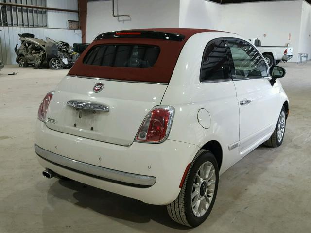 3C3CFFER3CT171617 - 2012 FIAT 500 LOUNGE WHITE photo 4