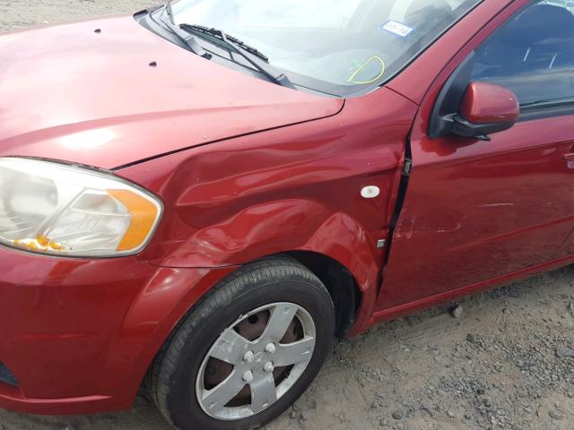 KL1TD56668B072578 - 2008 CHEVROLET AVEO BASE Կարմիր լուսանկար 9