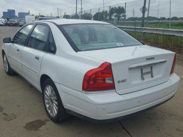 YV1TS592461441734 - 2006 VOLVO S80 2.5T WHITE photo 3