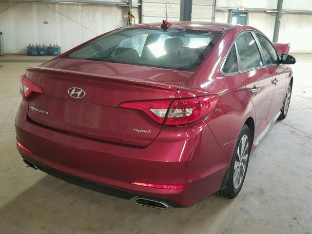 5NPE34AF8GH325323 - 2016 HYUNDAI SONATA SPO MAROON photo 4