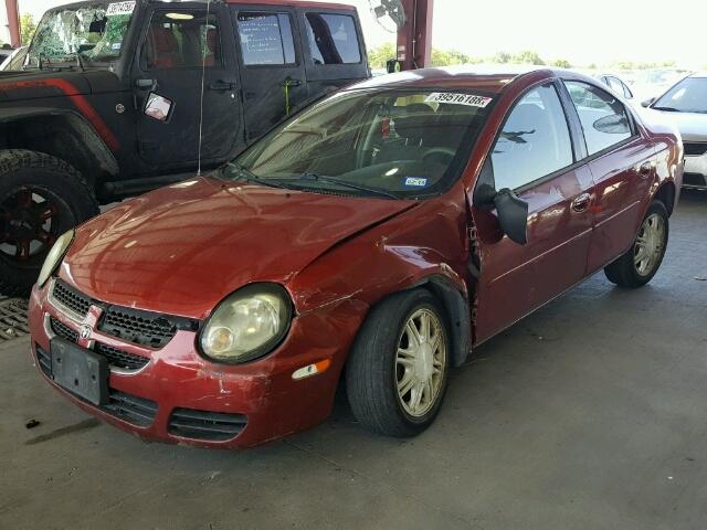 1B3ES56C74D636591 - 2004 DODGE NEON SXT RED photo 2